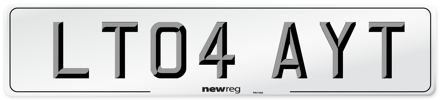 LT04 AYT Number Plate from New Reg
